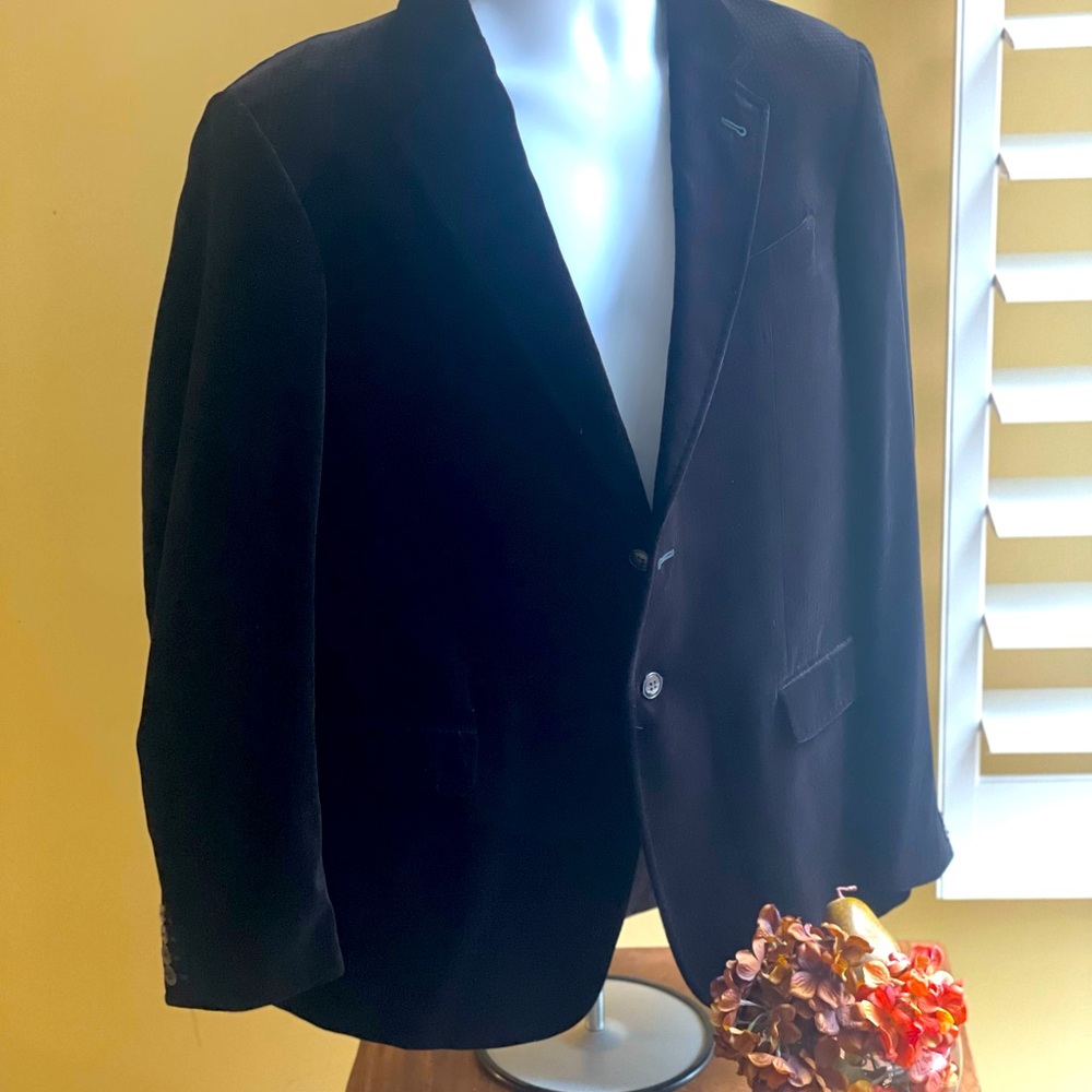 Giorgio Armani Men George Line Black Velvet Single Breasted Blazer Size 42